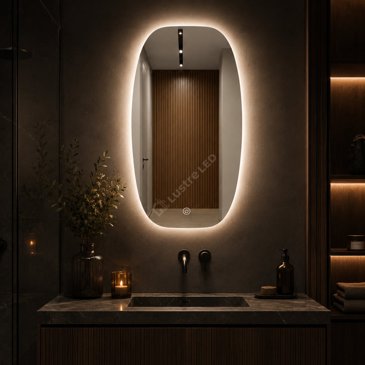 Oglinda LED MARELLA 58x90CM FRAMELESS 3 Lumini Dimabila Touch