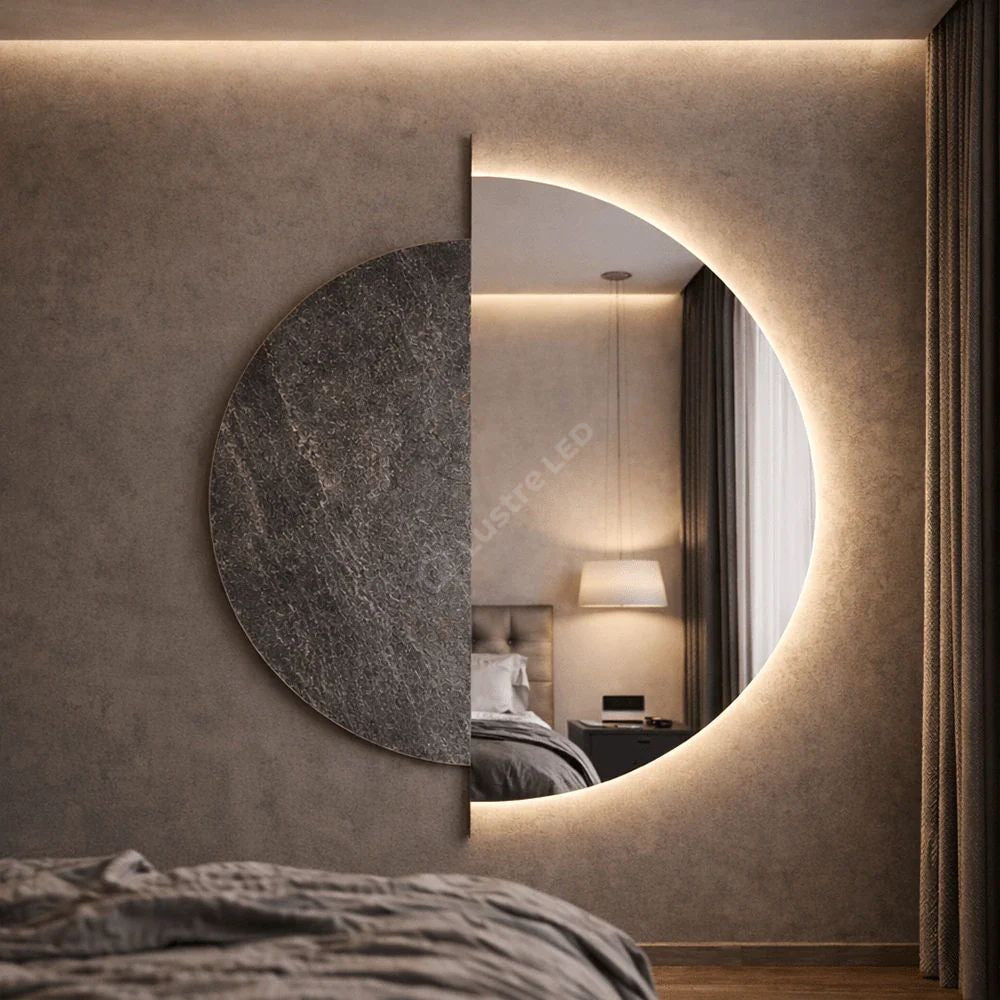 Oglinda LED Maxi HalfMoon Frameless 80x150CM 3 Lumini si Touch