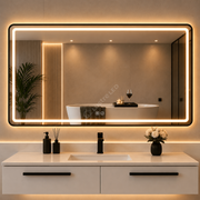 Oglinda LED Maxi Zed Rectangle Black 150x80CM 3 Lumini Dezaburire si Touch