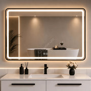Oglinda LED Mini Zed Rectangle Black 110x70CM 3 Lumini Dezaburire si Touch