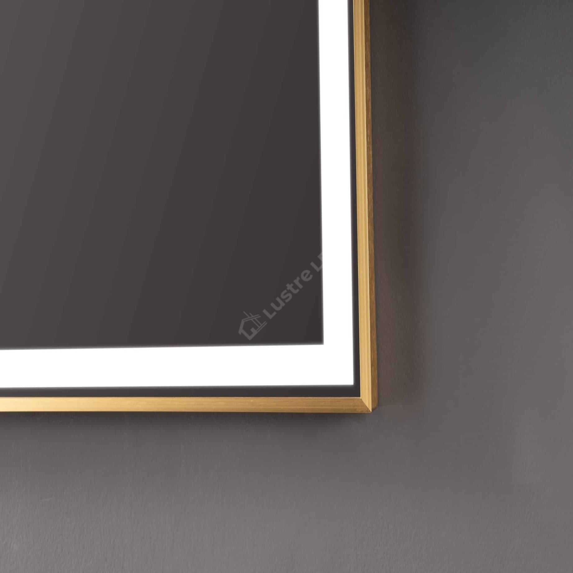 Oglinda LED Nautis Rectangle Gold 80x60CM 3 Lumini Dezaburire si Ceas