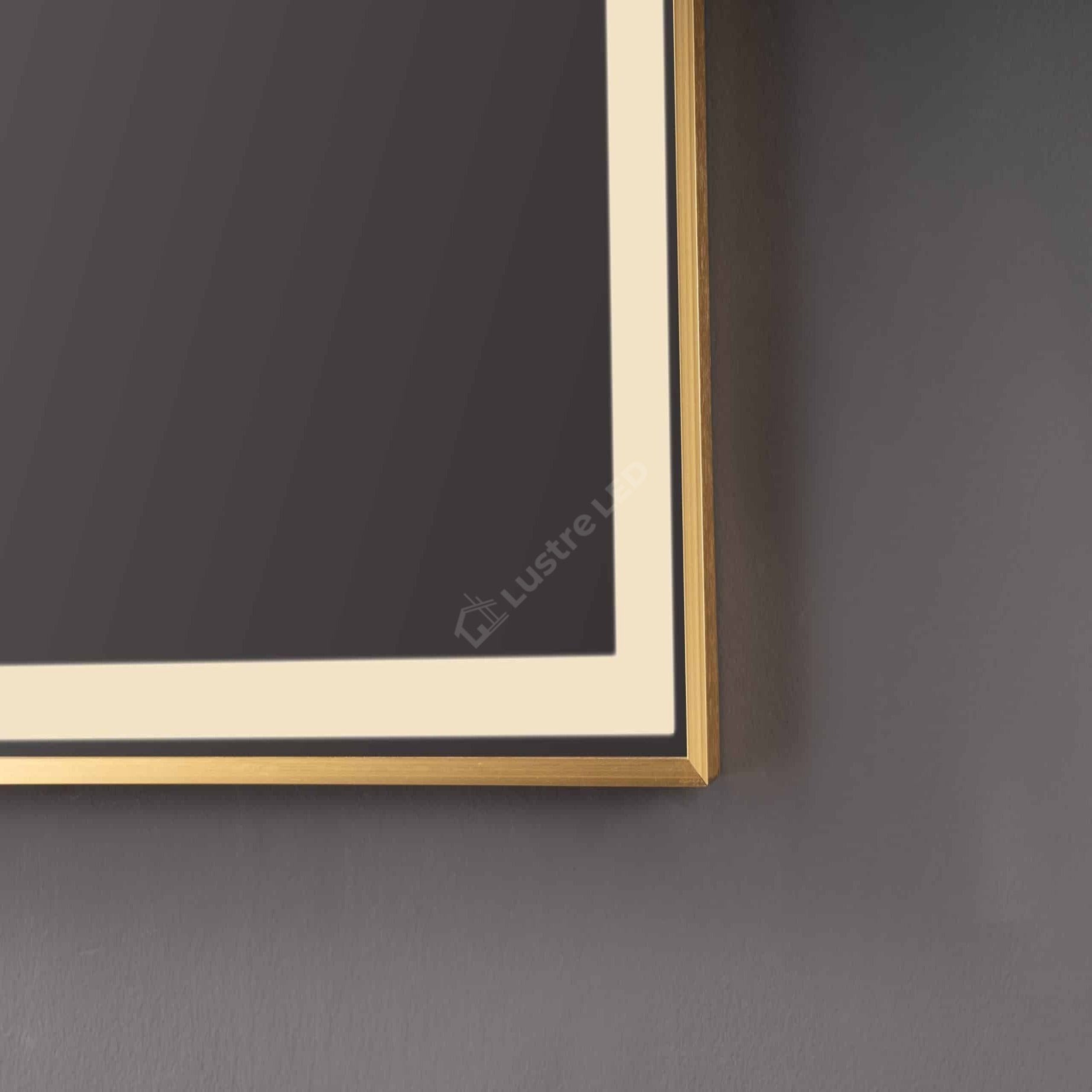 Oglinda LED Nautis Rectangle Gold 80x60CM 3 Lumini Dezaburire si Ceas