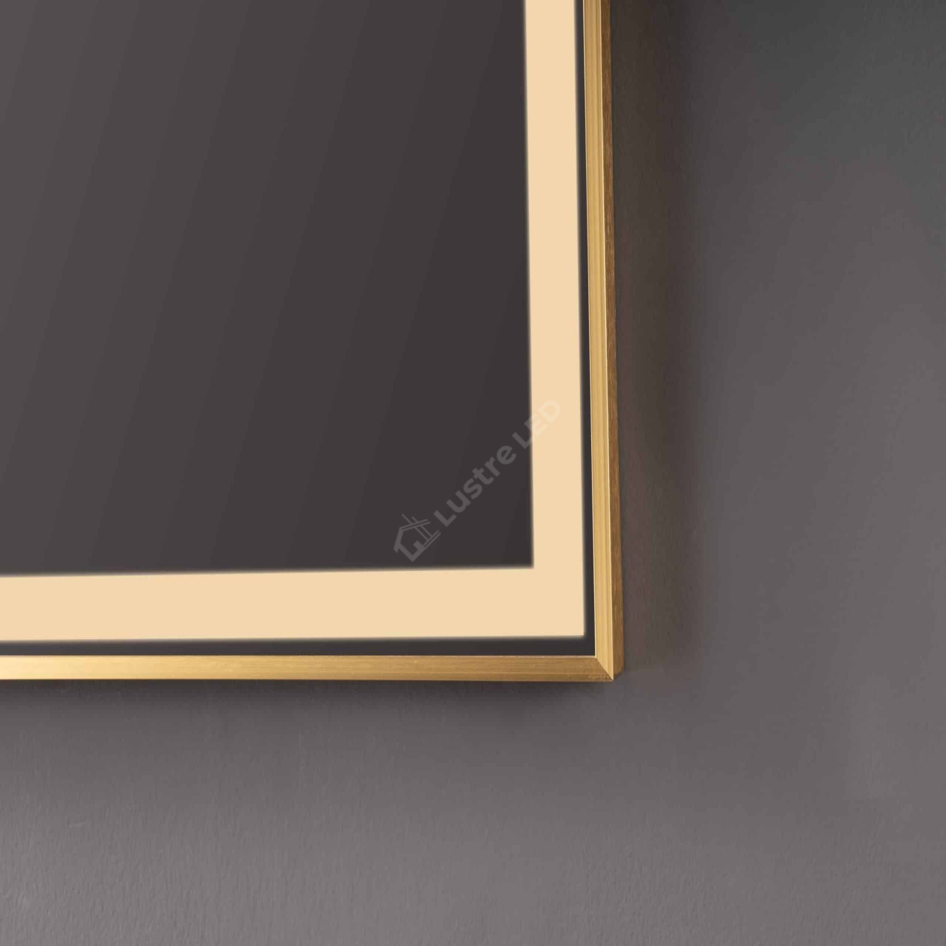 Oglinda LED Nautis Rectangle Gold 80x60CM 3 Lumini Dezaburire si Ceas