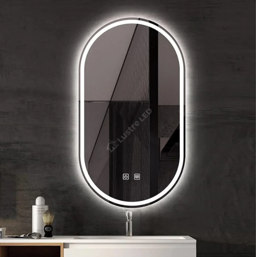 Oglinda Led Ovala Cu Doua Lumini 50X80Cm Functie Dezaburire Si Touch J120 Mirror