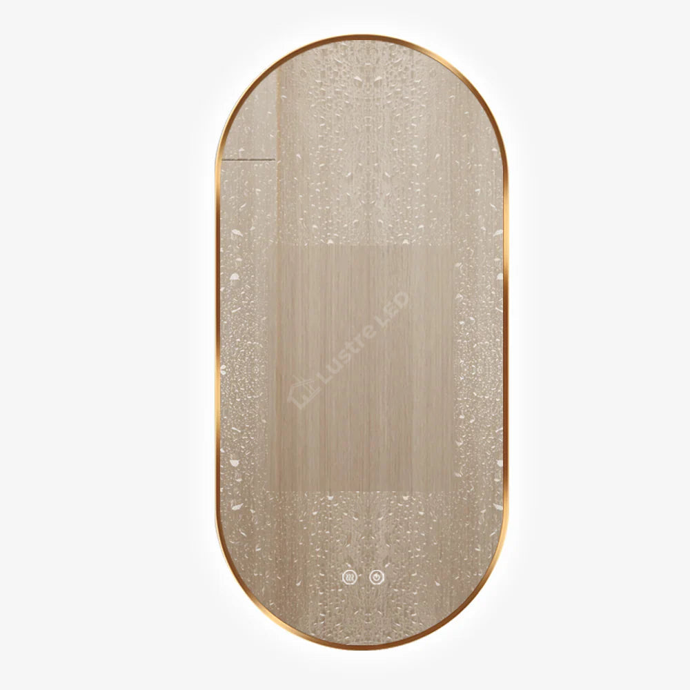 Oglinda LED Ovala 50x100cm Rama Aurie Dezaburire si 3 Lumini J179 AURIE / 50X100CM LED MIRROR