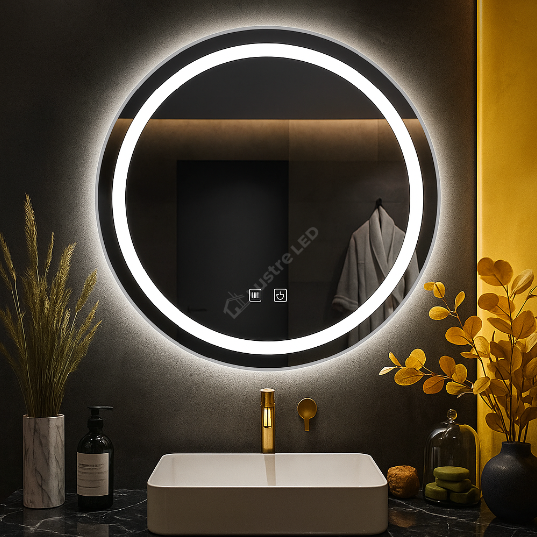 Oglinda LED Rotunda 60CM cu Dezaburire si Lumina Rece