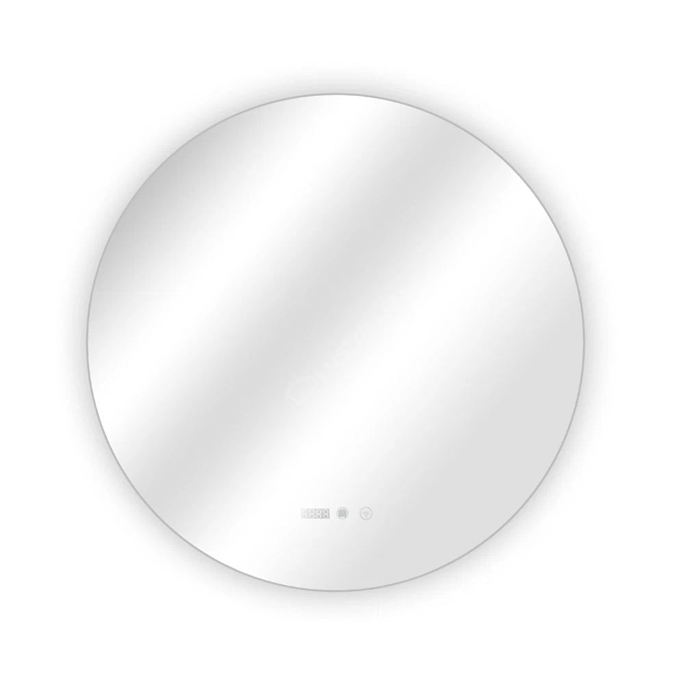 Oglinda LED Rotunda 70cm Dimabila cu Touch, 3 Lumini si Ceas