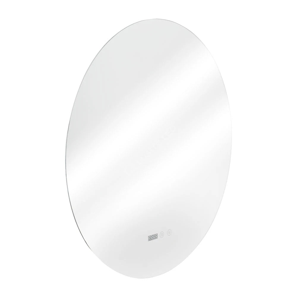 Oglinda LED Rotunda 70cm Dimabila cu Touch, 3 Lumini si Ceas
