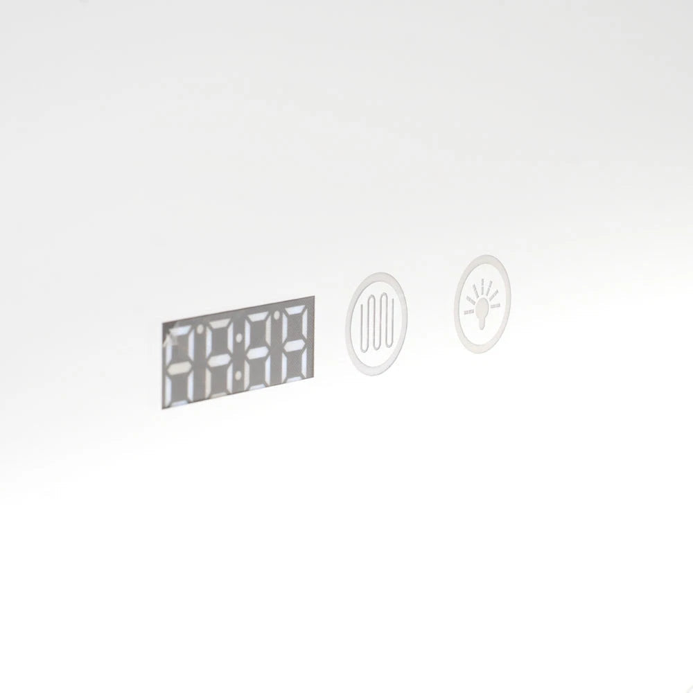 Oglinda LED Rotunda 70cm Dimabila cu Touch, 3 Lumini si Ceas