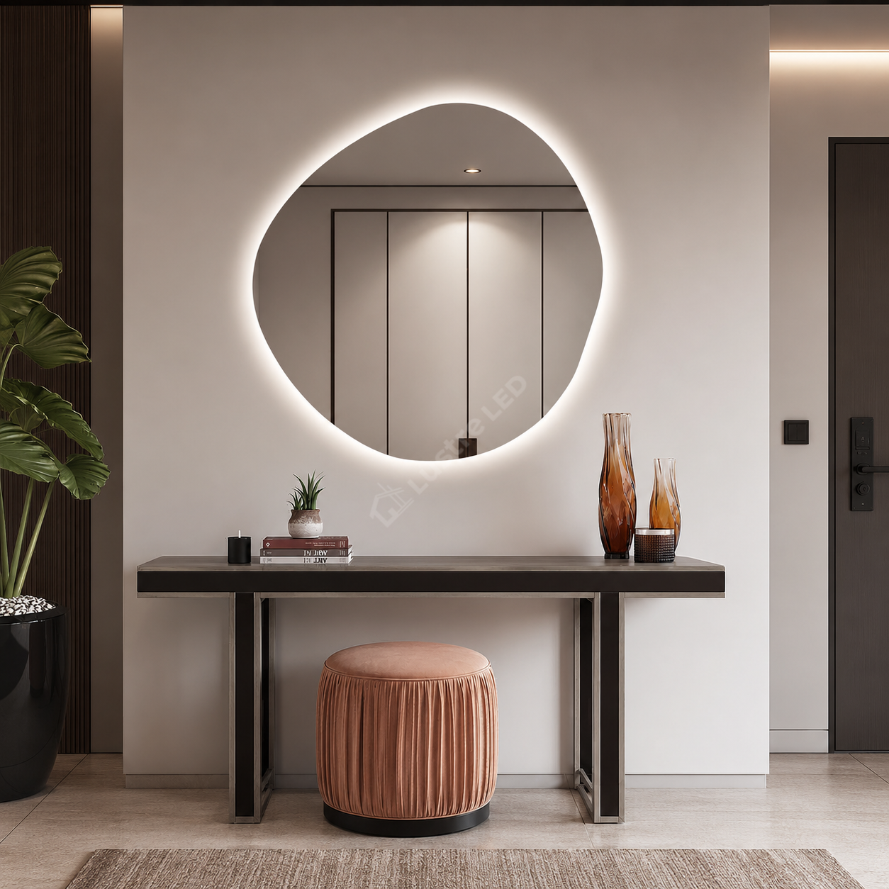 Oglinda LED SASSO 80x80CM FRAMELESS 3 Lumini Dimabila Touch