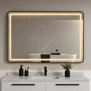 Oglinda LED Small Zed Rectangle Black 100x80CM 3 Lumini Dezaburire si Touch