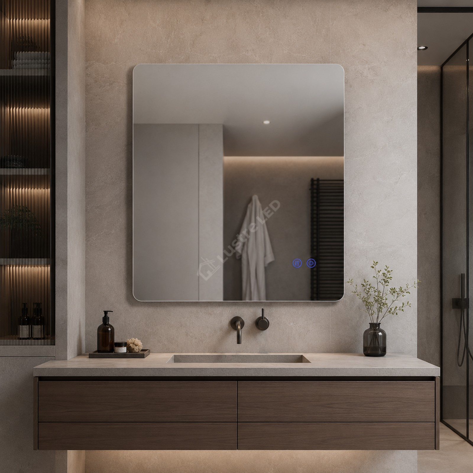 Oglinda LED Tero FRAMELESS Dimabila 80x100CM 3 Lumini Dezaburire si Touch