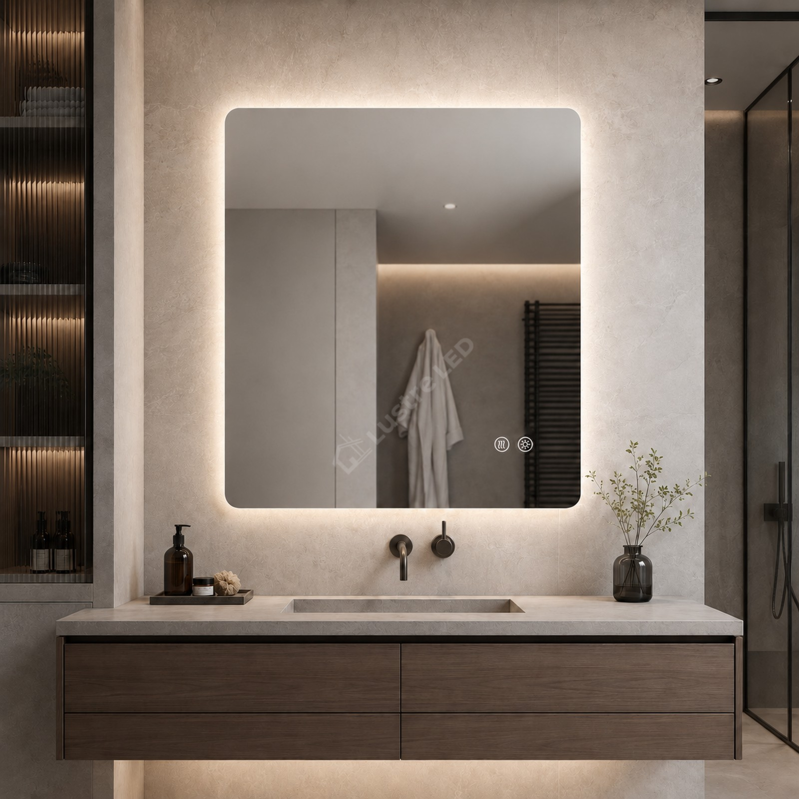 Oglinda LED Tero FRAMELESS Dimabila 80x100CM 3 Lumini Dezaburire si Touch