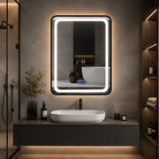 Oglinda LED Torno Rectangle Black 3 Lumini Dezaburire si Touch