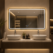 Oglinda LED Tron Rectangle Gold 150x80CM 3 Lumini Dezaburire si Touch