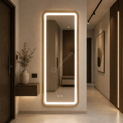 Oglinda LED Tron Rectangle Gold 50x100CM 3 Lumini Dezaburire si Touch