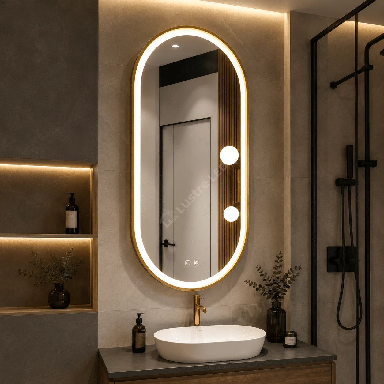 Oglinda LED Veko Gold 3 Lumini Dezaburire si Touch