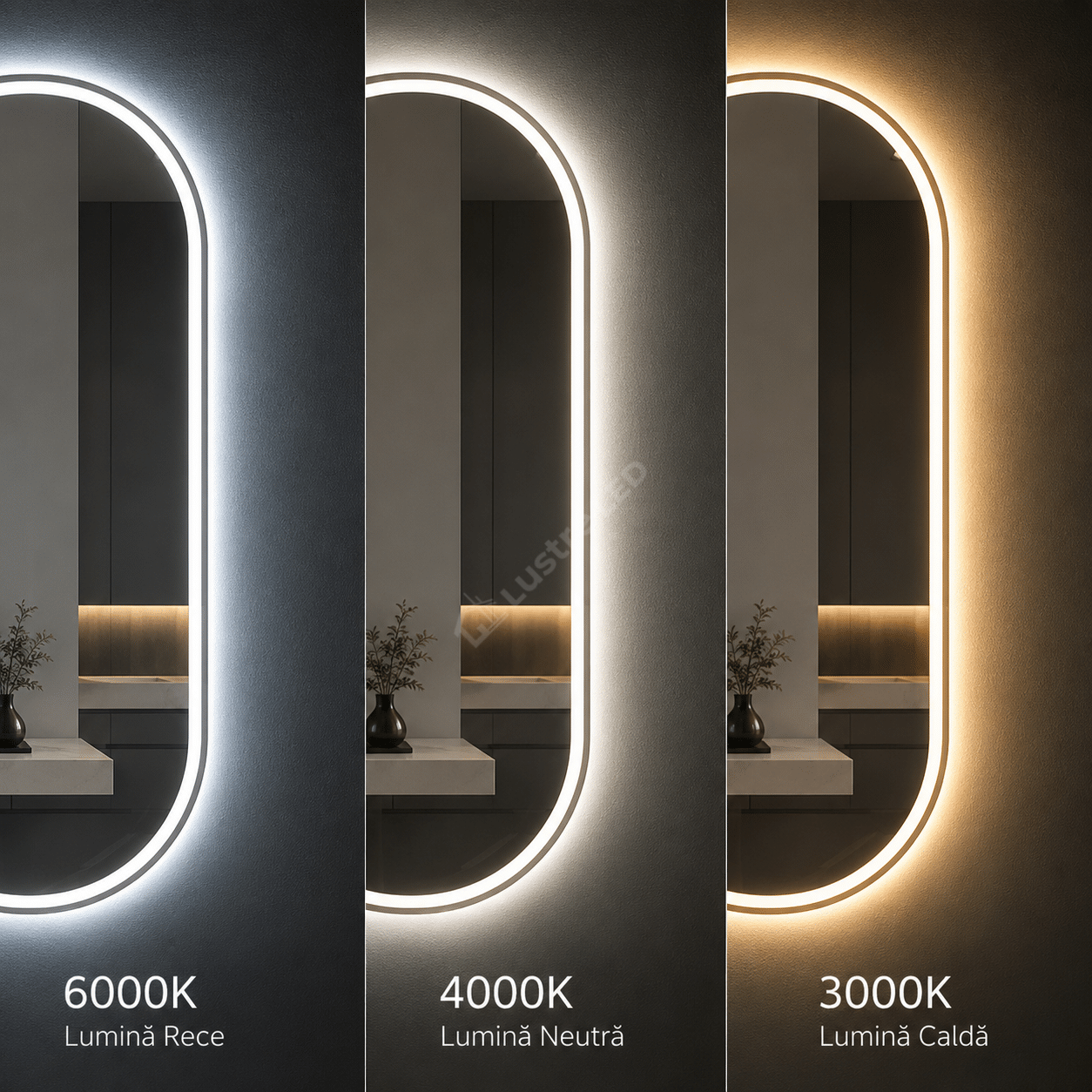 Oglinda LED Veko Gold 50x100CM 3 Lumini Dezaburire si Touch