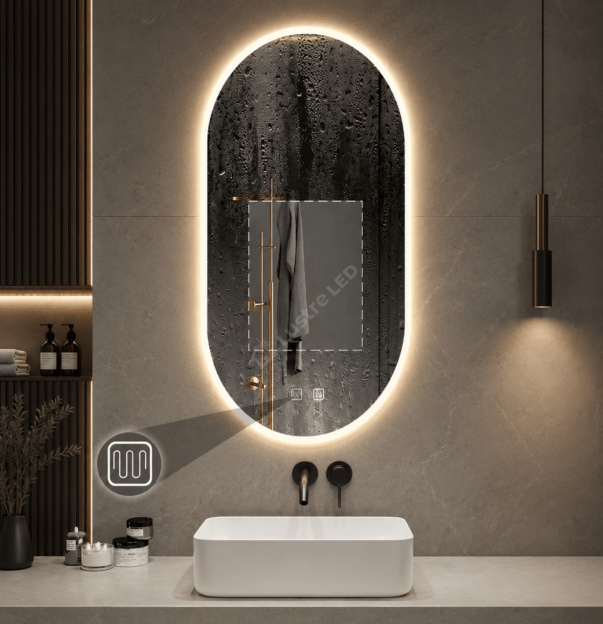 Oglinda LED Veko Gold 50x100CM 3 Lumini Dezaburire si Touch
