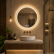 Oglinda LED Wesley Round Gold 3 Lumini Dezaburire si Touch