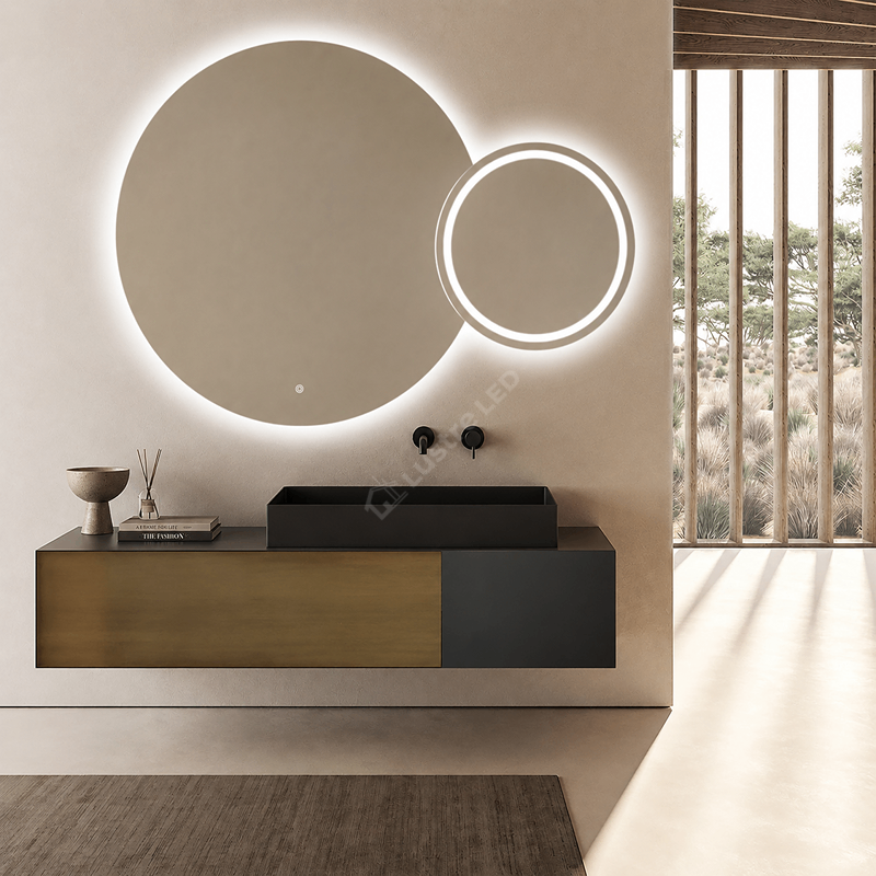 Oglinda LED Ydo Round Frameless 120x80x60CM 3 Lumini Dimabila si Touch