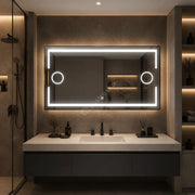 Oglinda LED Zygo Rectangle Black 3 Lumini Dezaburire Lupa Cosmetica si Touch