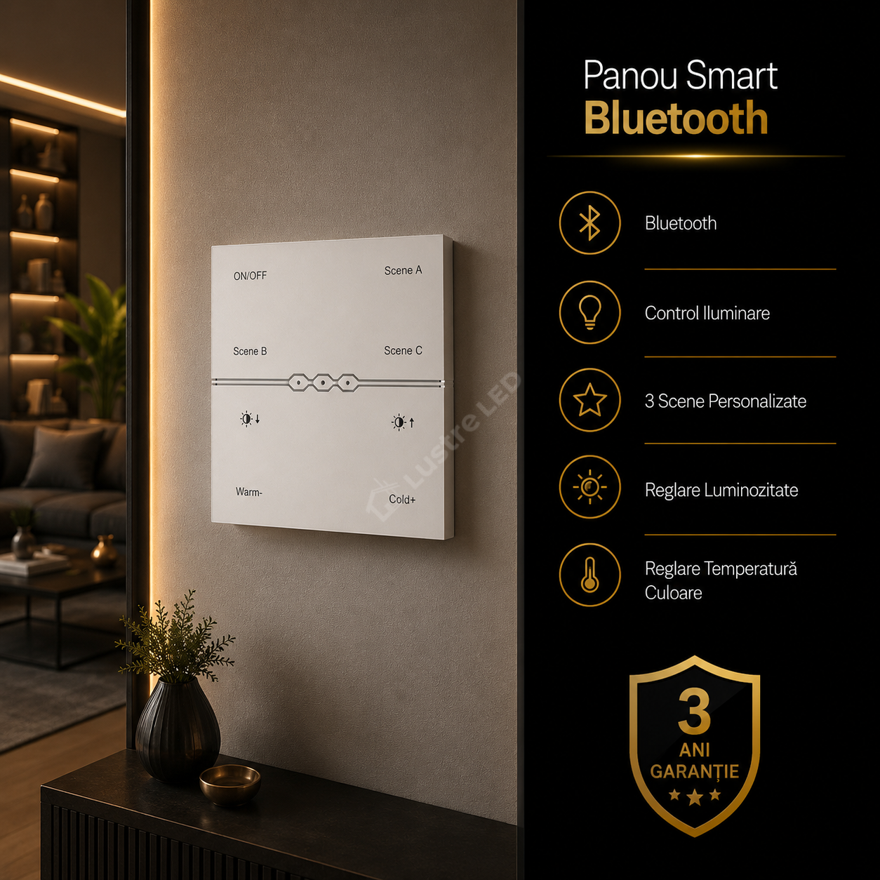 Panou de Control Smart Wireless AIR BASE White Premium | Bluetooth