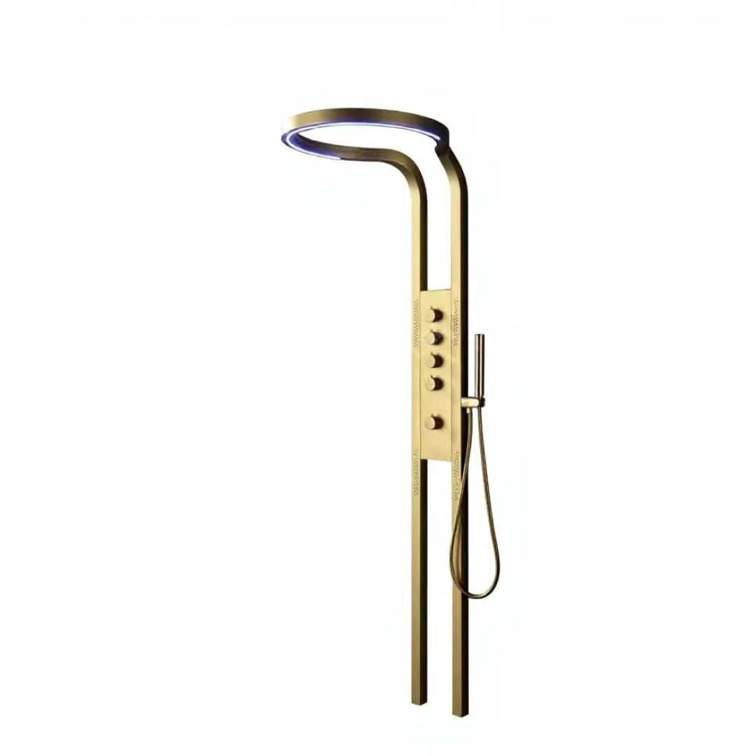Panou de Dus Premium AquaLux Gold - Masaj, LED, Dus Cascada