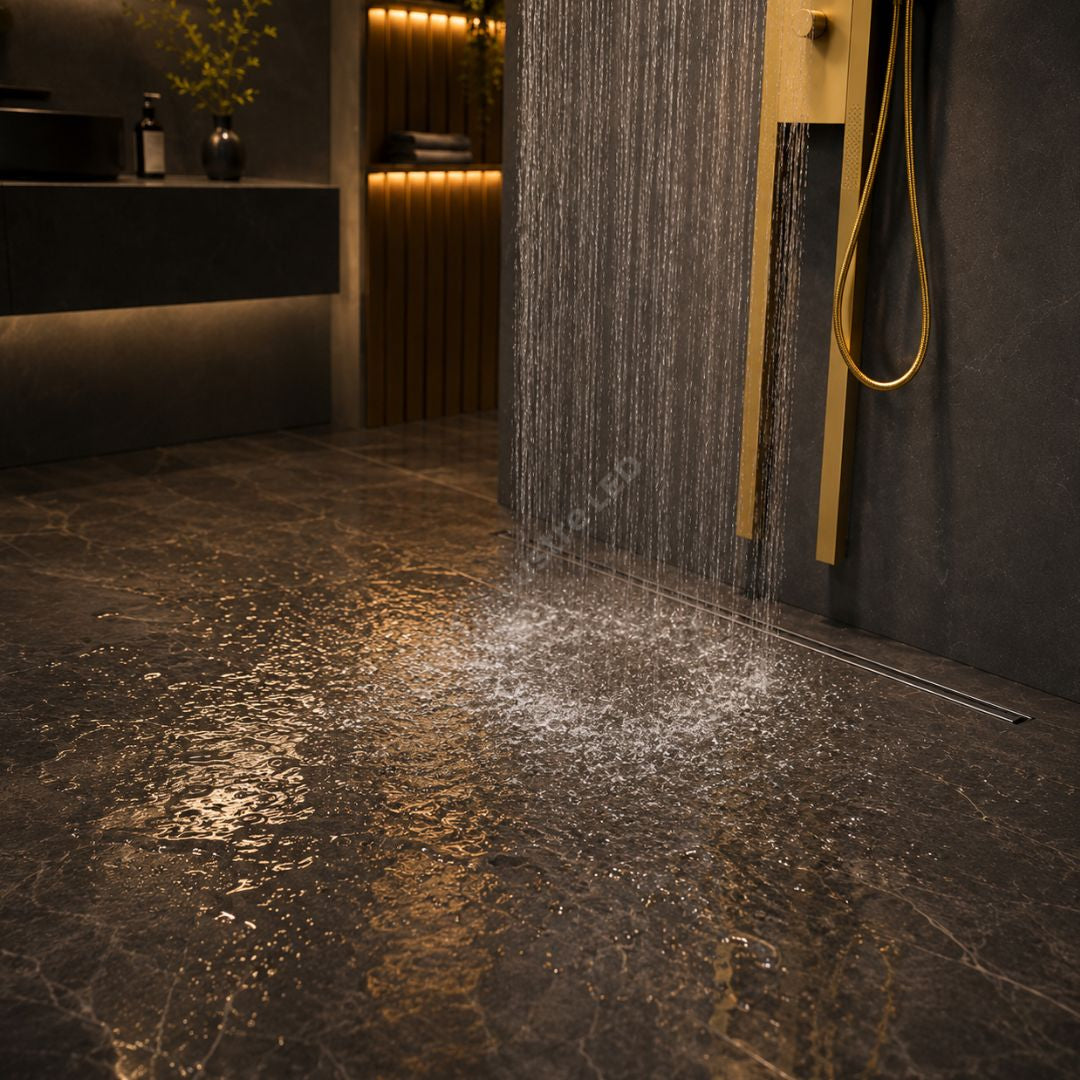 Panou de Dus Premium AquaLux Gold - Masaj, LED, Dus Cascada