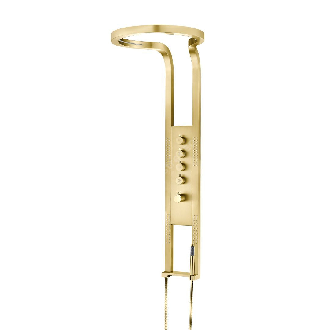 Panou de Dus Premium AquaNova Pro Gold - Design Slim, Masaj, 144CM