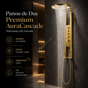 Panou de Dus Premium AuraCascade - Hidromasaj, LED, Cascada