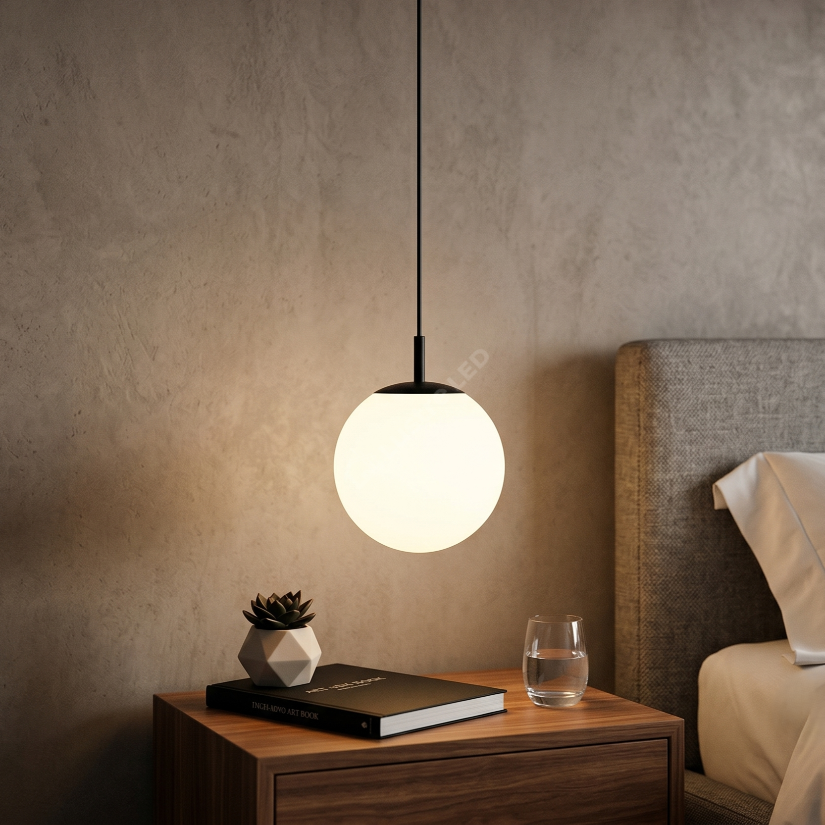 Pendul Abajur Mat Black OPAL 1xE27