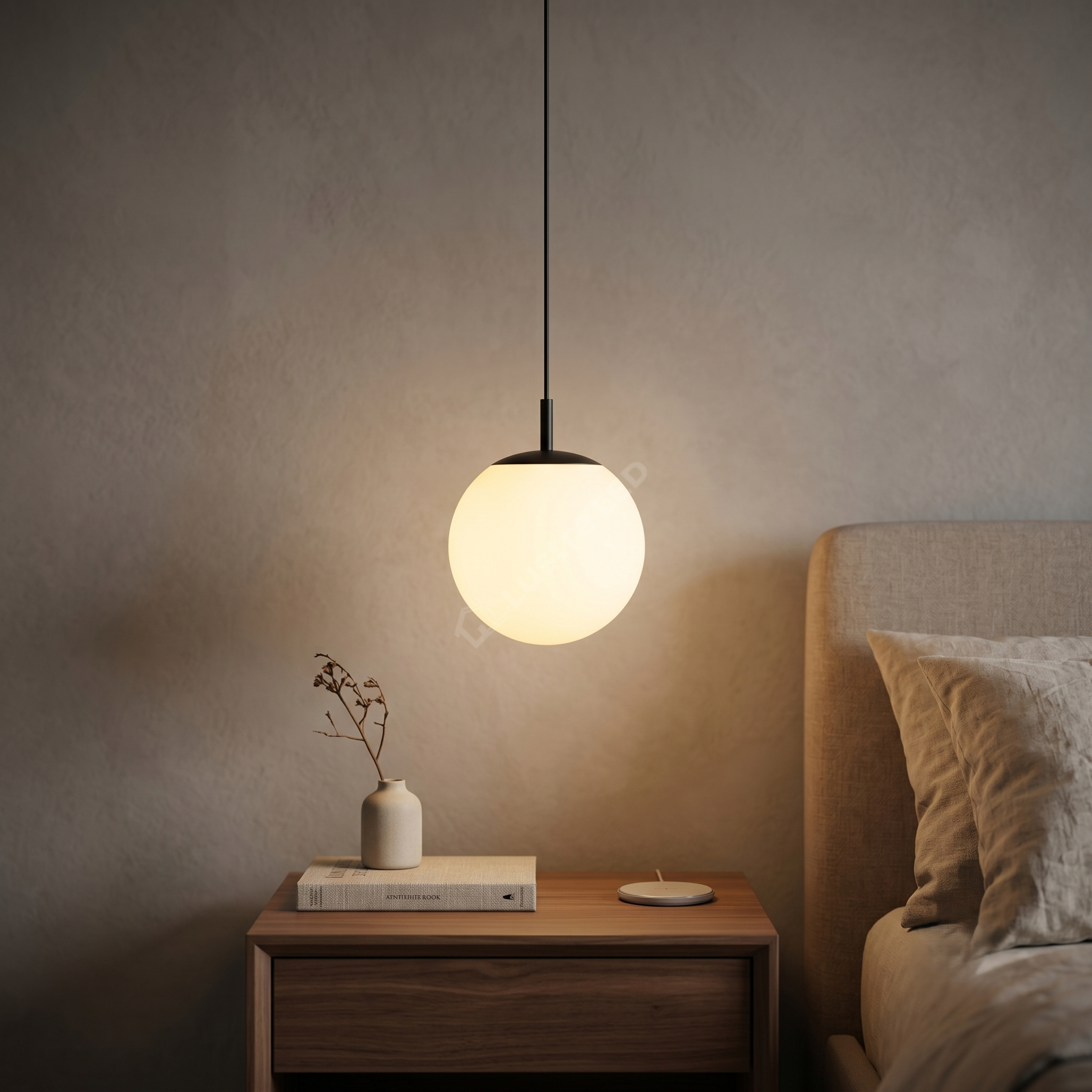 Pendul Abajur Mat Black OPAL 1xE27