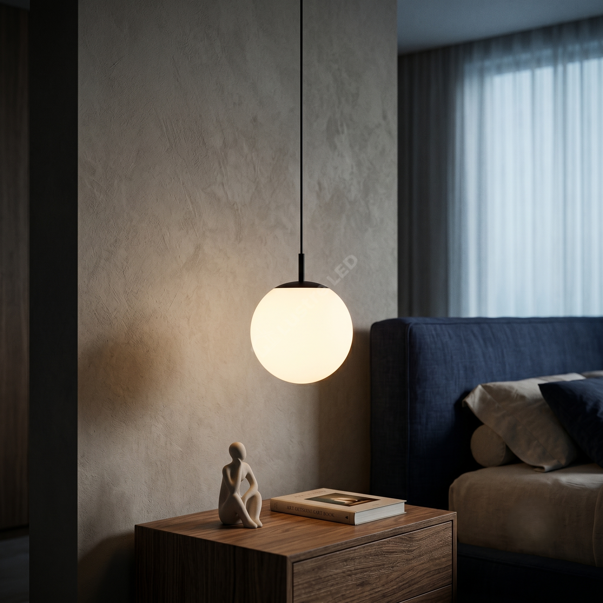 Pendul Abajur Mat Black OPAL 1xE27
