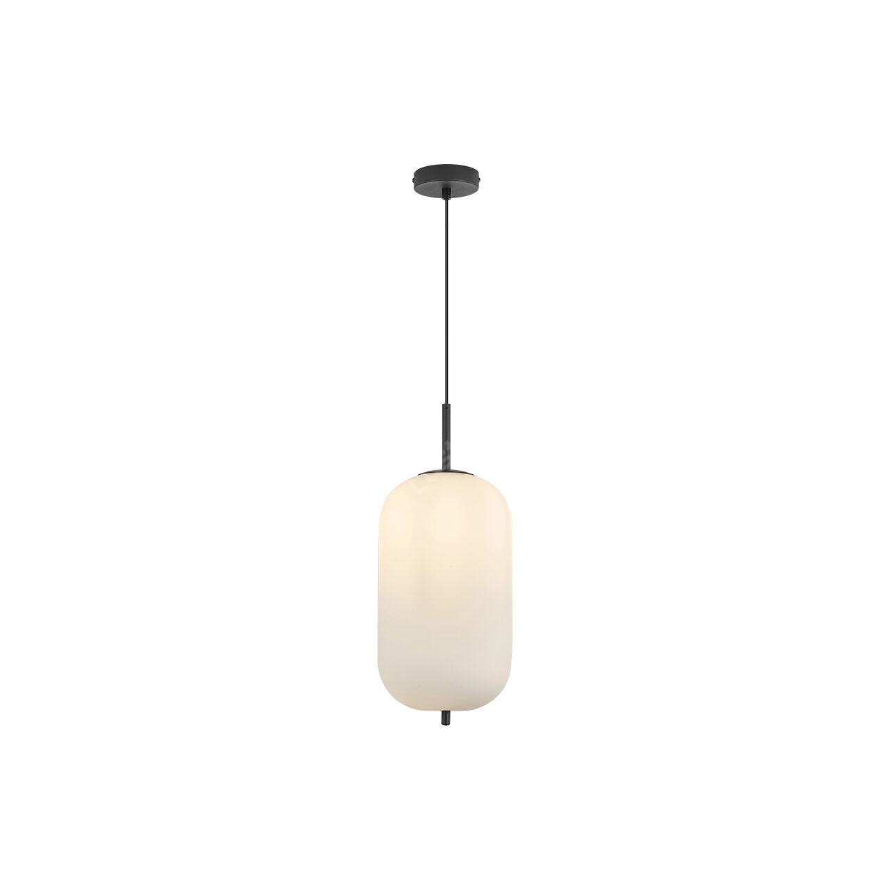 Pendul Abajur Sticla PILLOLA Cilindru Black 1xE27 cu Abajur 26CM