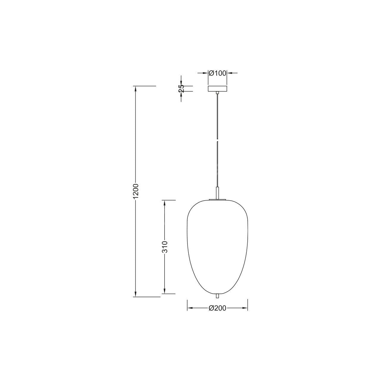 Pendul Abajur Sticla PILLOLA Conic Black 1xE27 cu Abajur 26CM