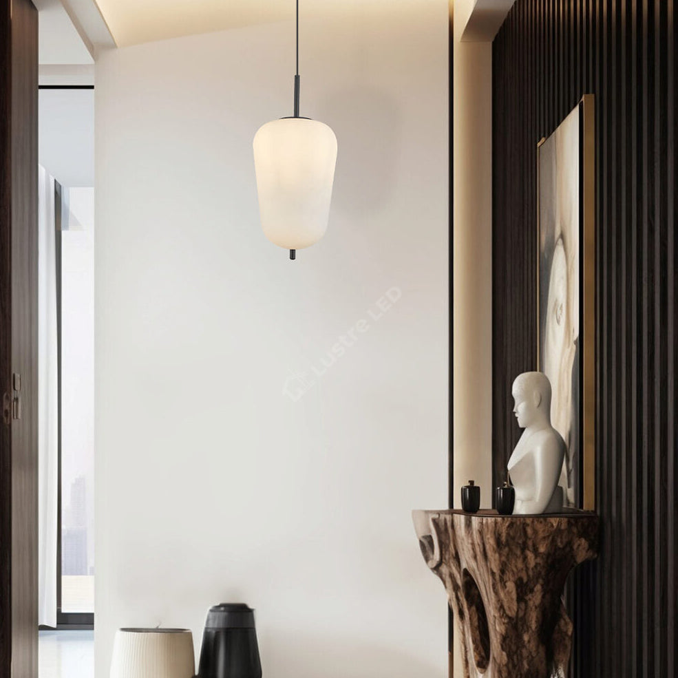 Pendul Abajur Sticla PILLOLA Conic Black 1xE27 cu Abajur 26CM