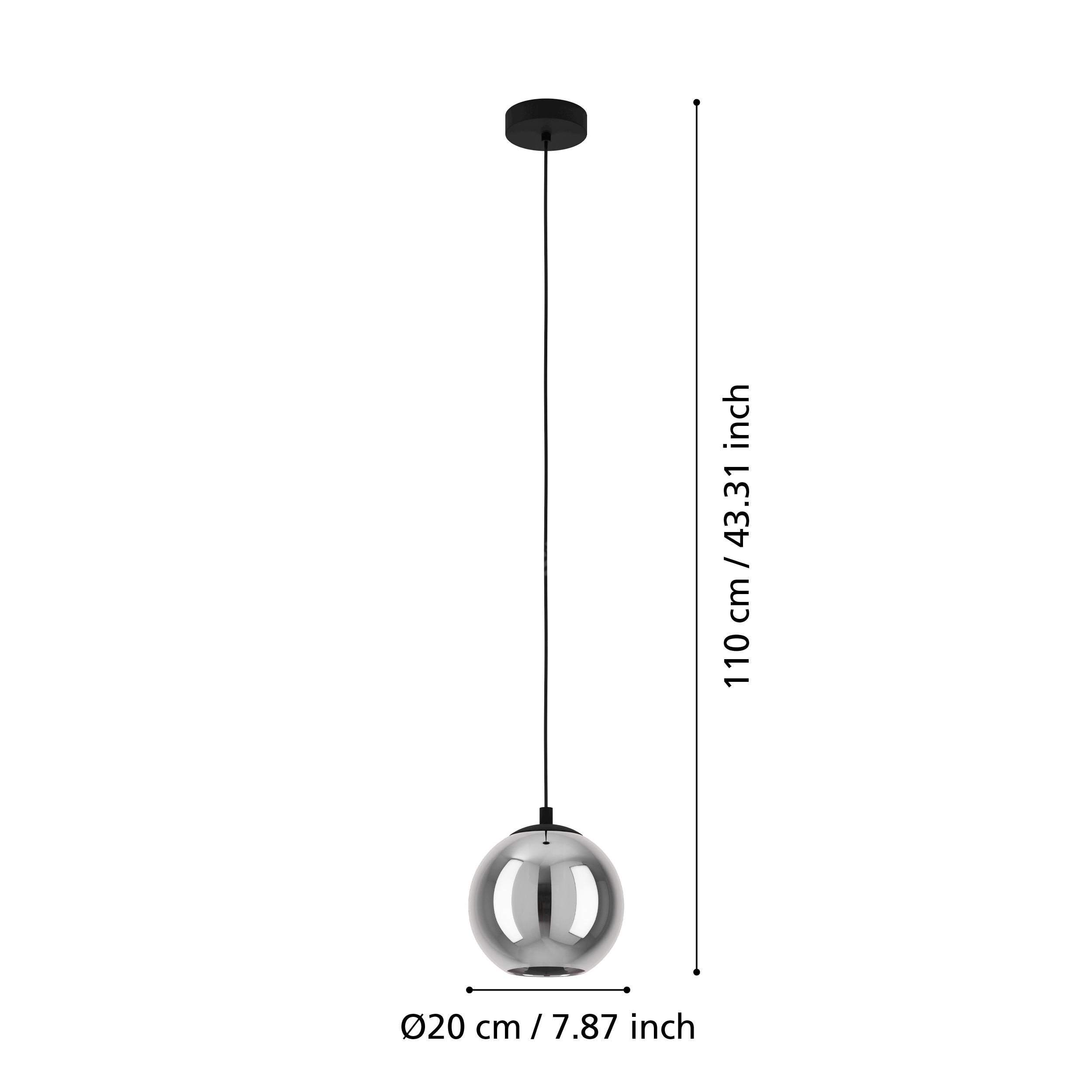 Pendul ARISCANI Abajur Premium Black 1xE27 Eglo Ø20CM