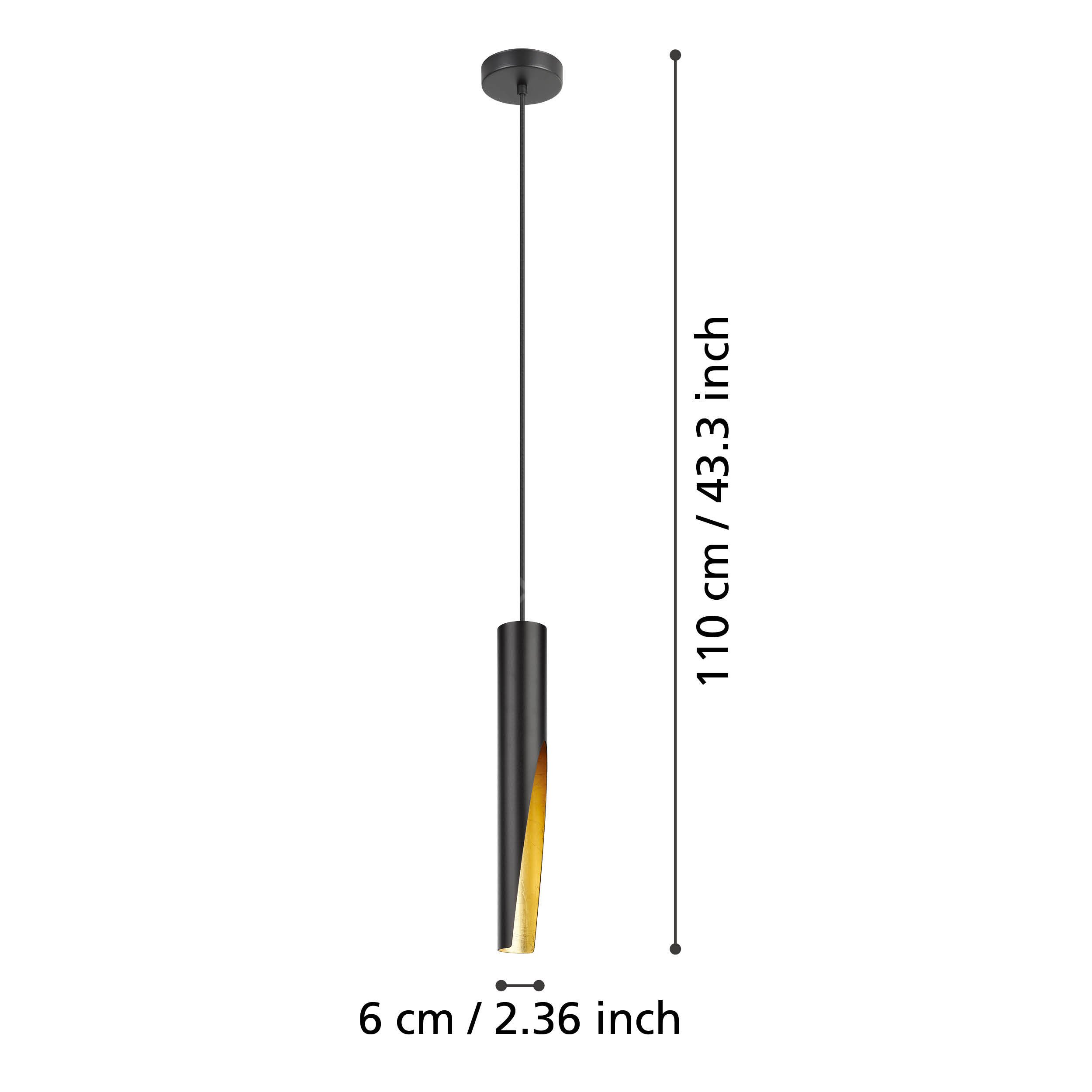 Pendul BARBOTTO Black & Gold 110CM NEGRU + AURIU / SUSPENDATE Lighting Fixtures