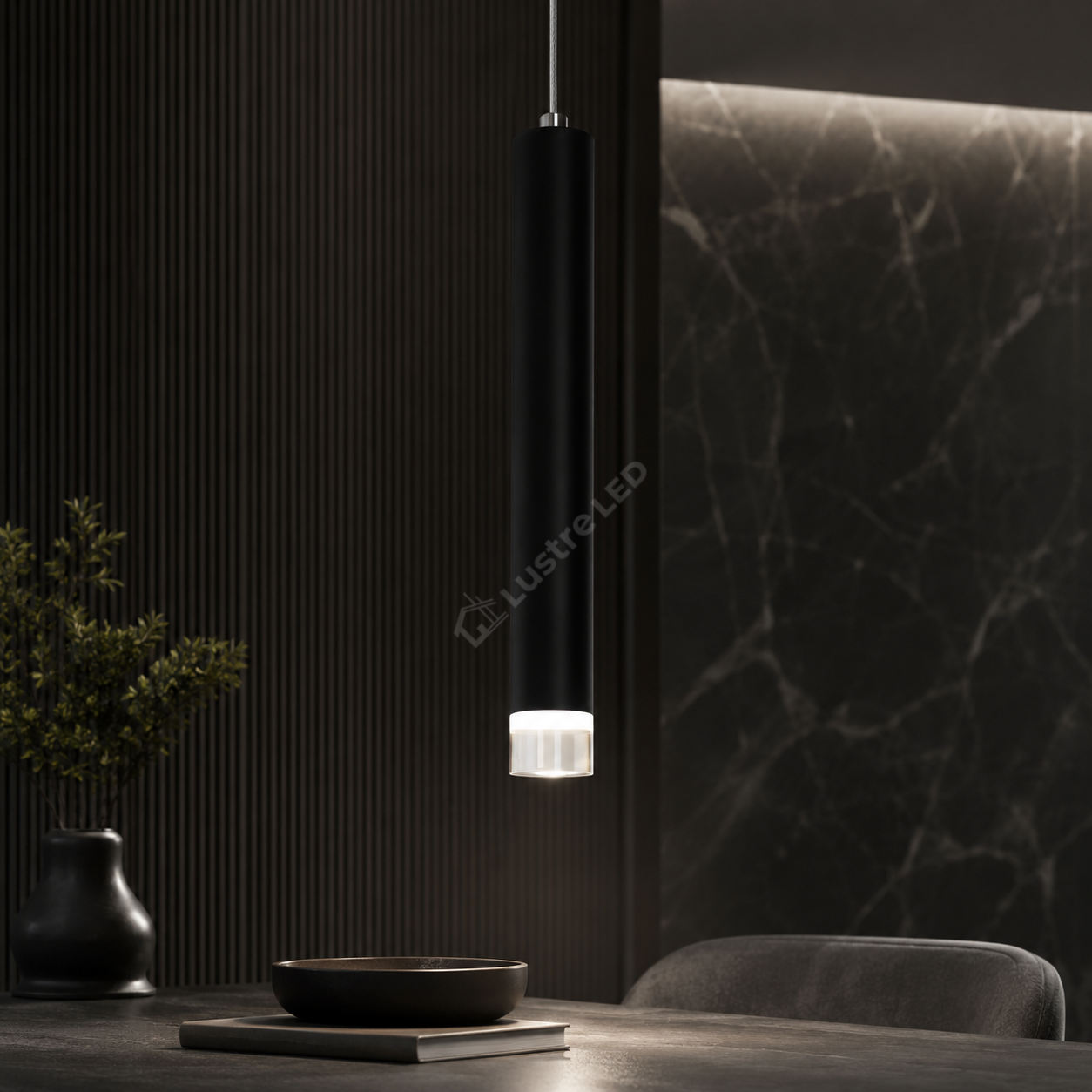 Pendul CARBON Black Tub Cilindric Echivalent 30W