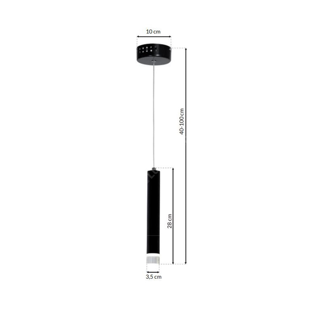 Pendul CARBON Black Tub Cilindric Echivalent 30W
