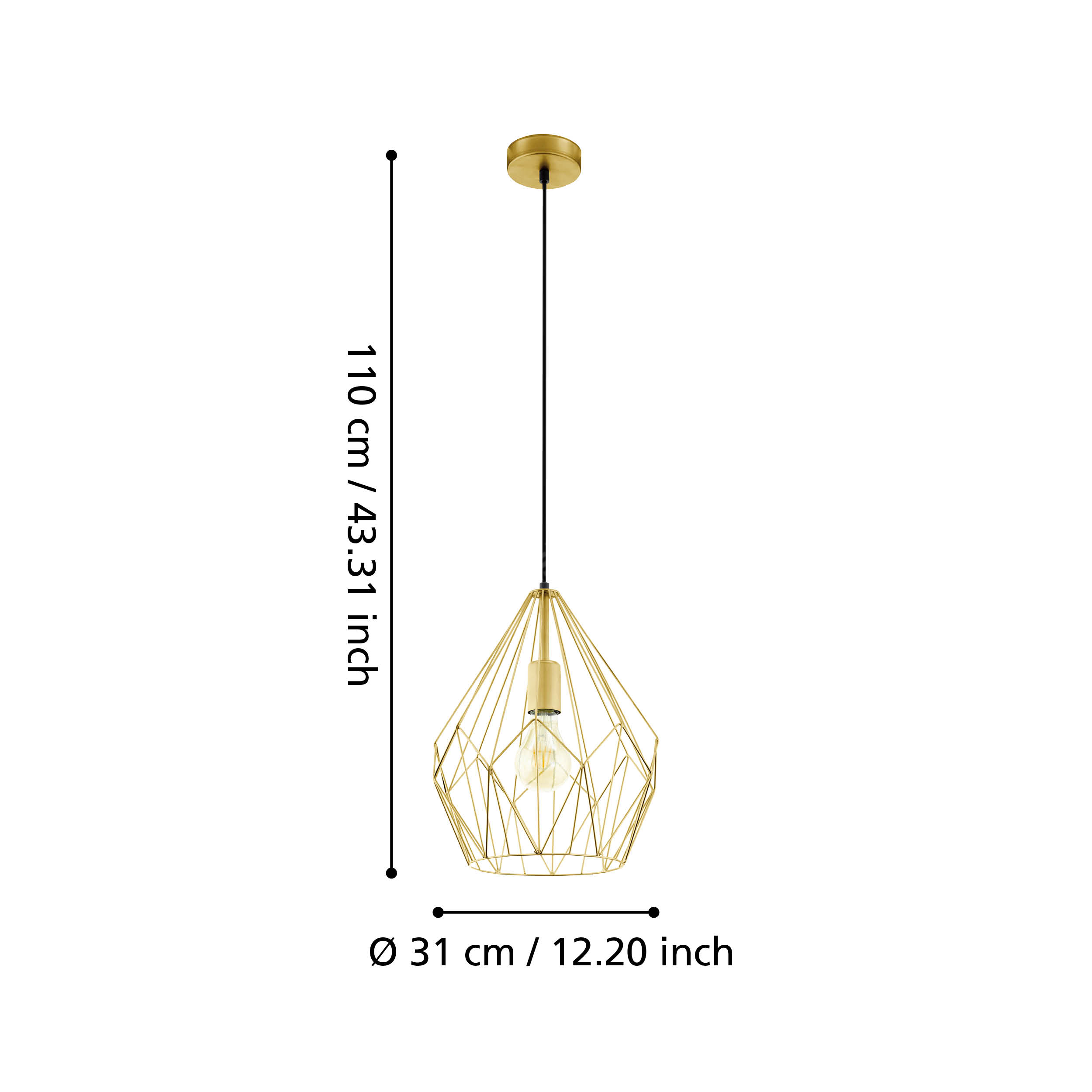 Pendul CARLTON Gold Eglo