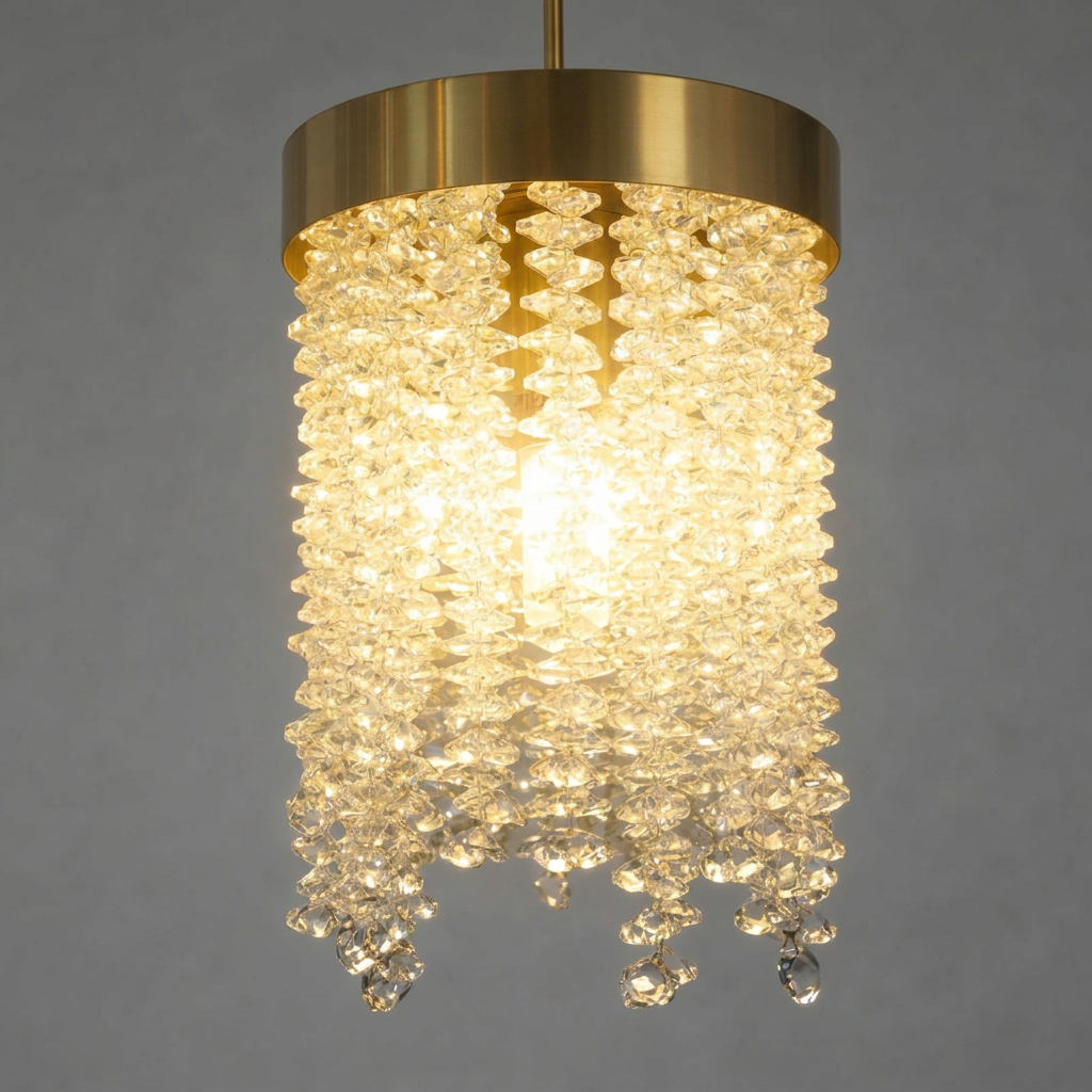 Pendul Cristal Willow Gold 1xE27 Ø14CM
