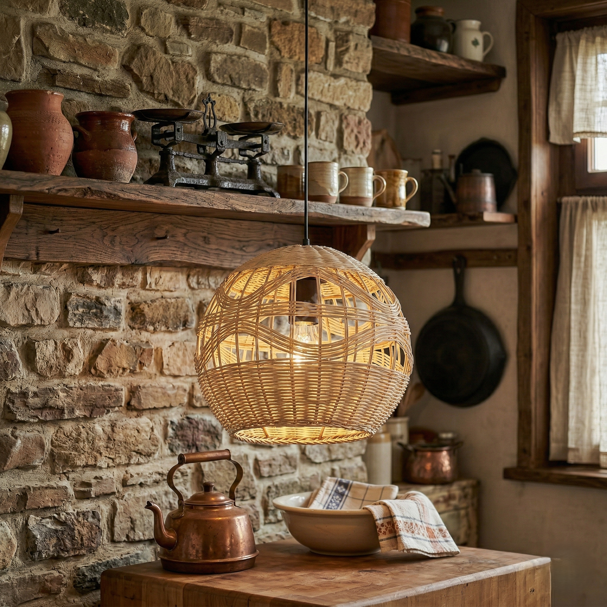 Pendul Decorativ Vintage Ratan Globe