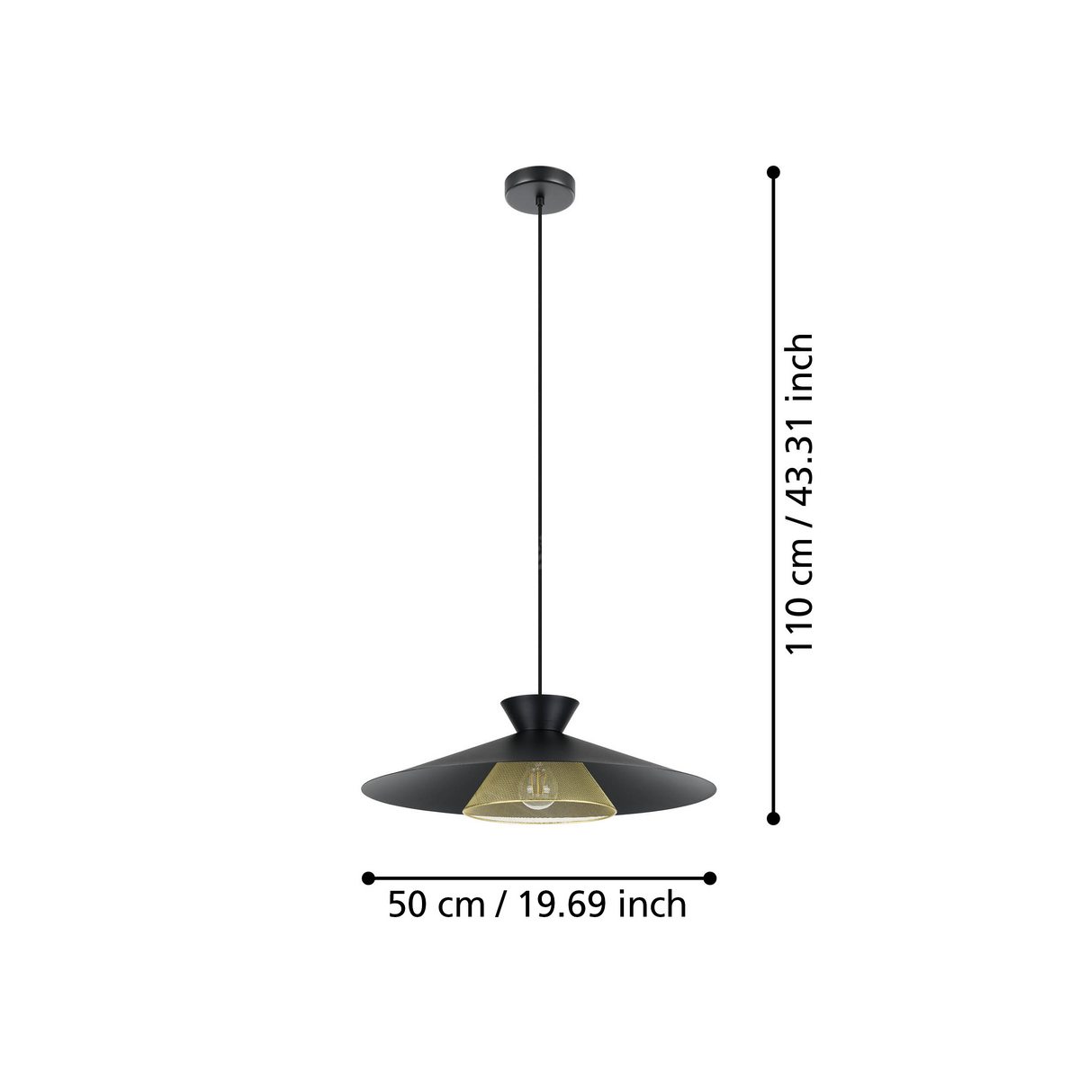 Pendul GRIZEDALE Black 110CM Eglo