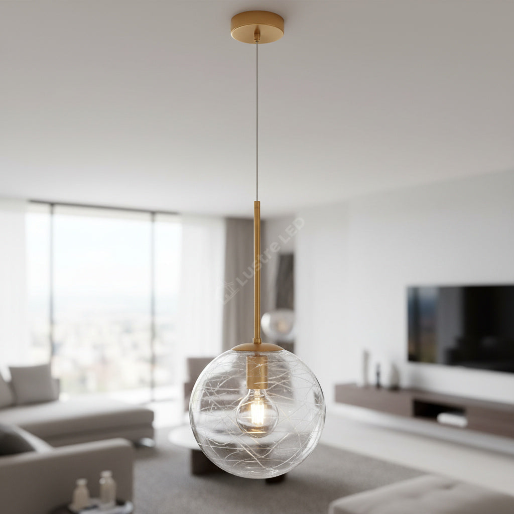 Pendul KENA Gold Abajur Transparent 1xE27 Ø25CM