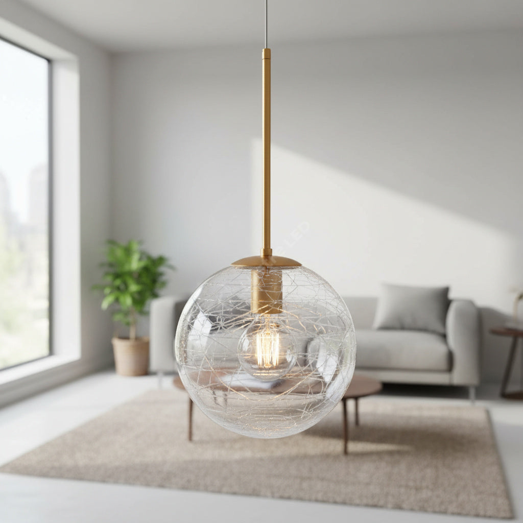 Pendul KENA Gold Abajur Transparent 1xE27 Ø25CM