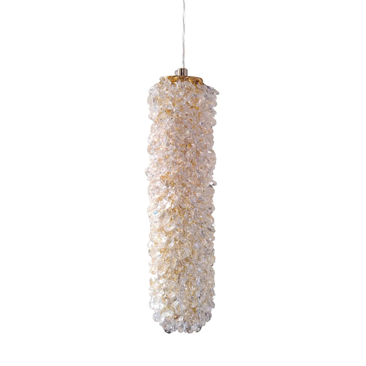 Pendul LED Cristal Sponge Cilindric Gold AURIE / CRISTAL Lighting Fixtures