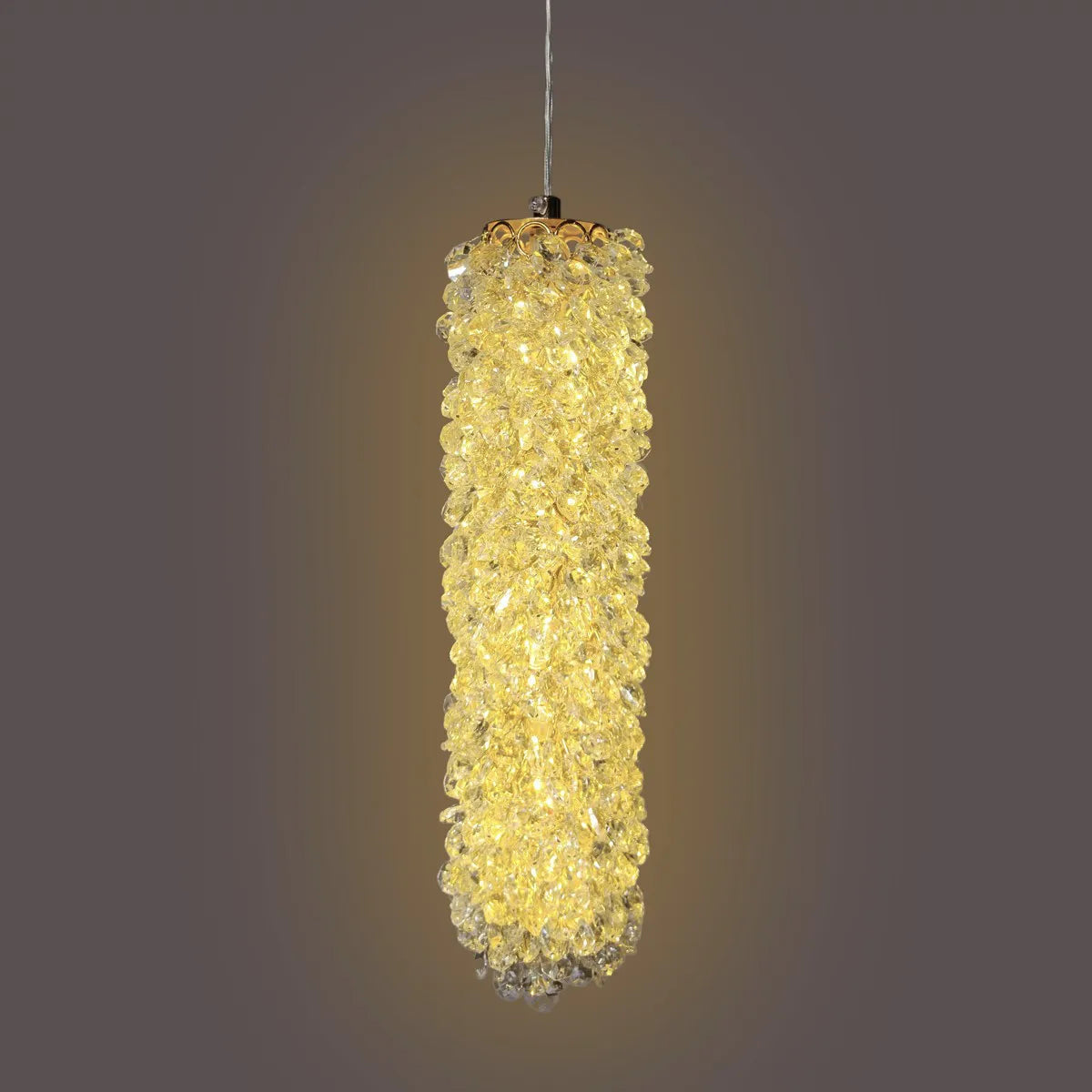 Pendul LED Cristal Sponge Cilindric Gold AURIE / CRISTAL Lighting Fixtures
