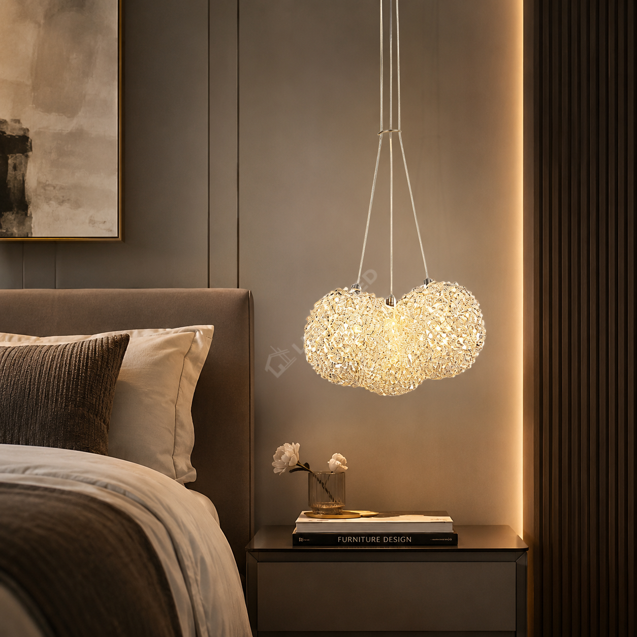 Pendul LED Cristal Sponge ENZO 3 Gold